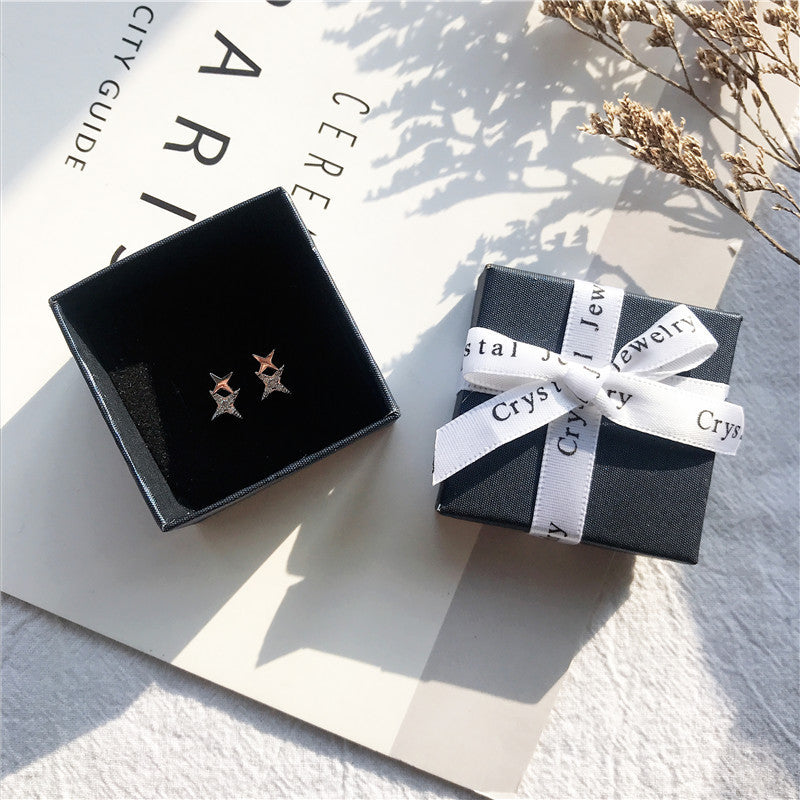 Wholesale ABS Blue Ribbon Jewelry Gift Box for Party Favors,  Earrings and Rings