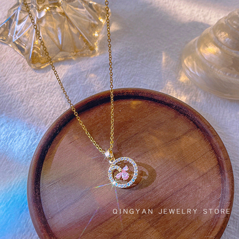 Wholesale Zircon Titanium Steel Necklace ACC-NE-Qingyan002