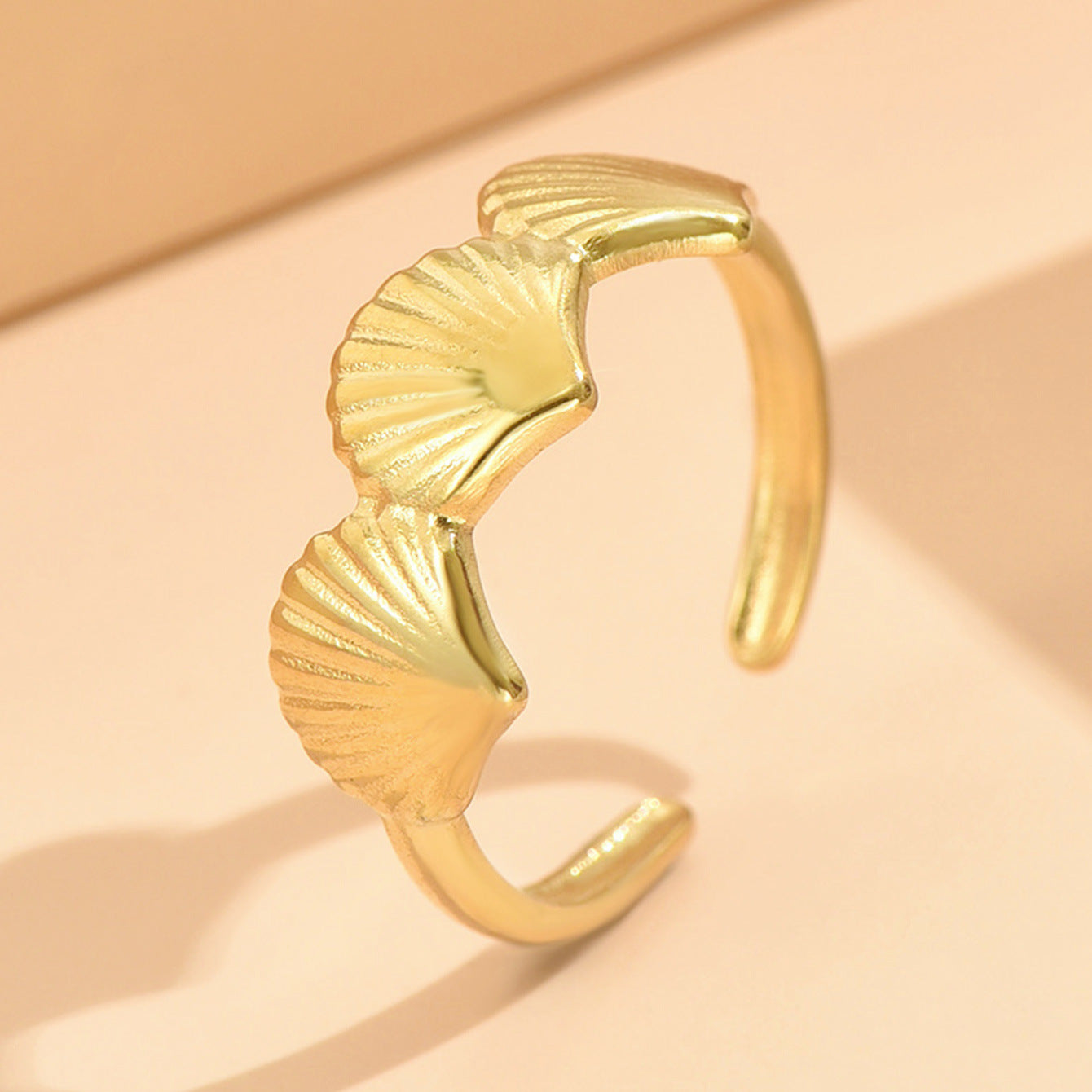 Wholesale Holiday Style Shell Starfish Open Adjustable Stainless Steel Ring ACC-RS-MiYi003