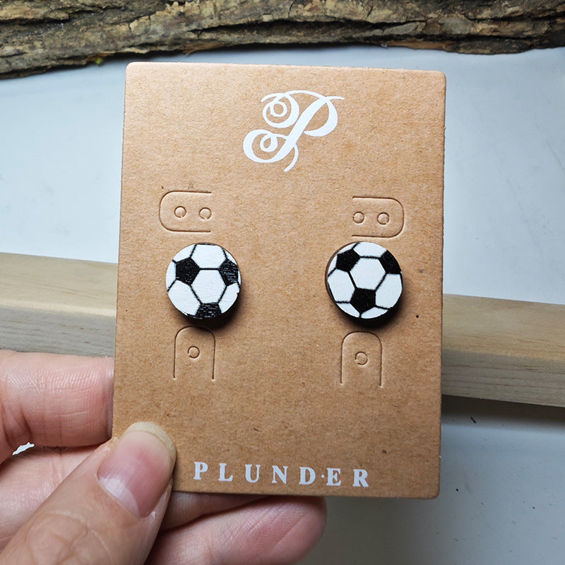 Wholesale Border Sports Wind Earrings Basketball Football Baseball Football Love Earrings