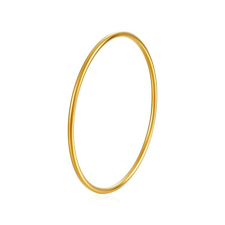 Wholesale Modern Minimalist Round Rhinestone Gold Plated Stainless Steel Bracelet