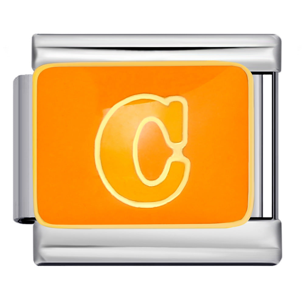 Wholesale Italian Charm Bracelet 9mm DIY colorful drip letter  Creative Stainless Steel Composable Bracelet