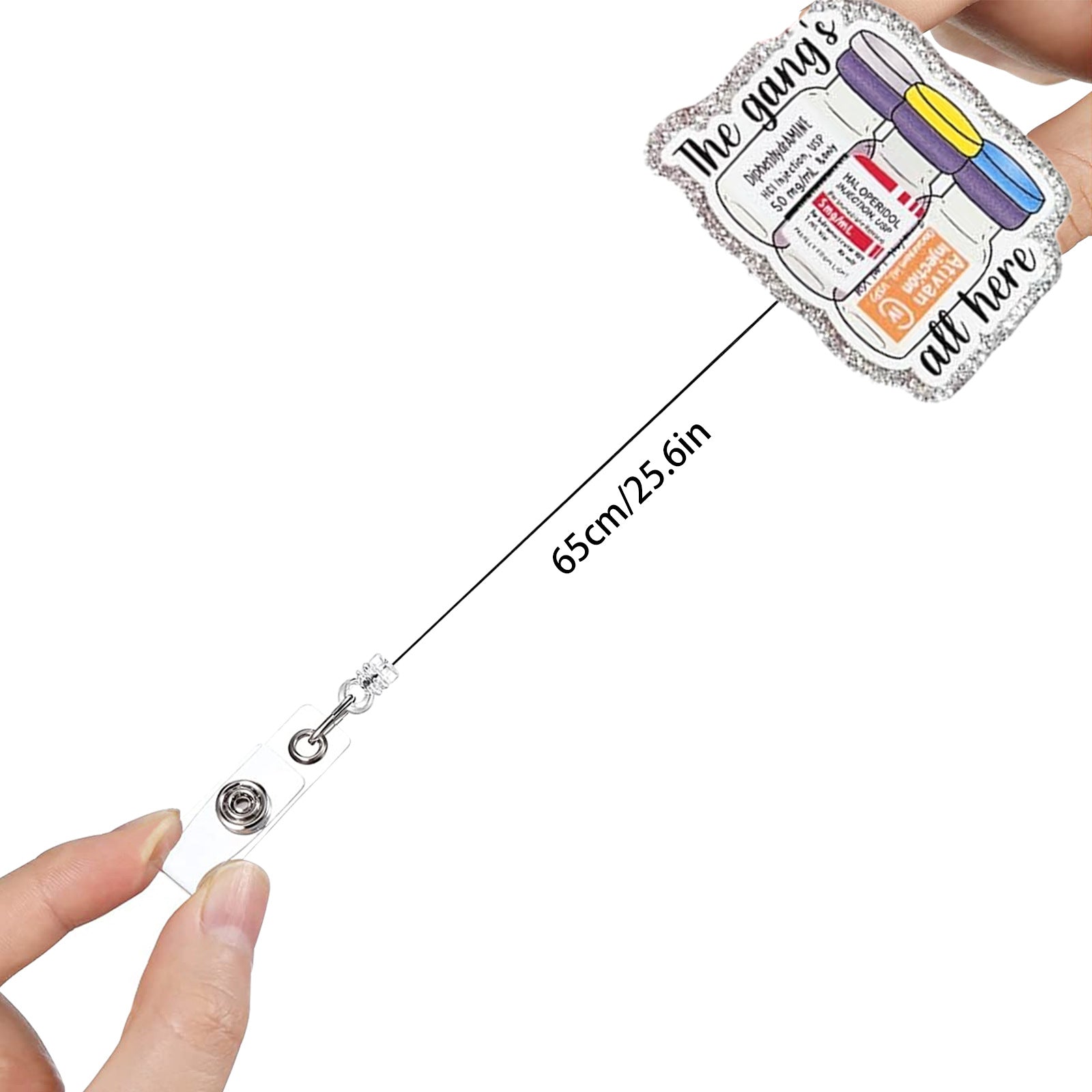 Wholesale Fun Cartoon Acrylic Badge Reel Retractable ID Card Holder Keychain Accessory