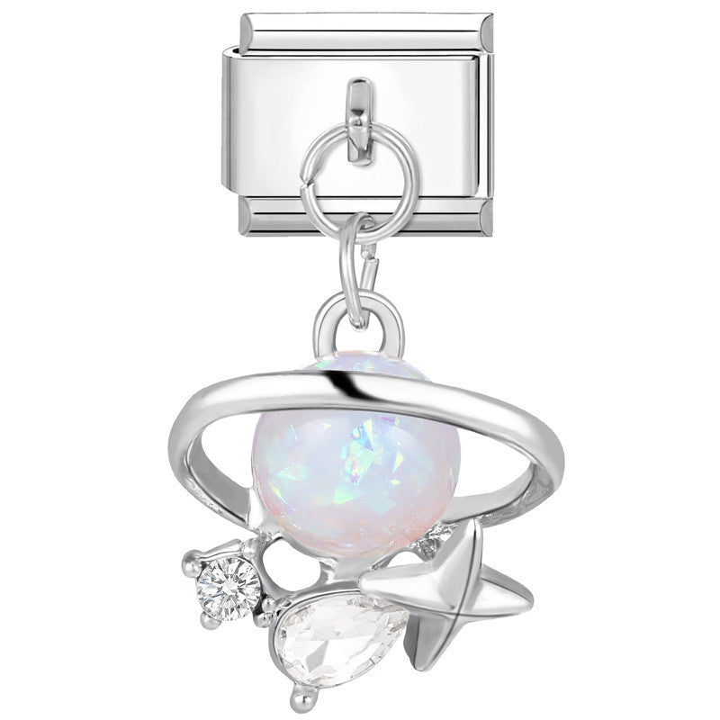 Wholesale Italian Charm Bracelet 9mm DIY Splicing Removable Stainless Steel Blue Purple Butterfly Composable Bracelet