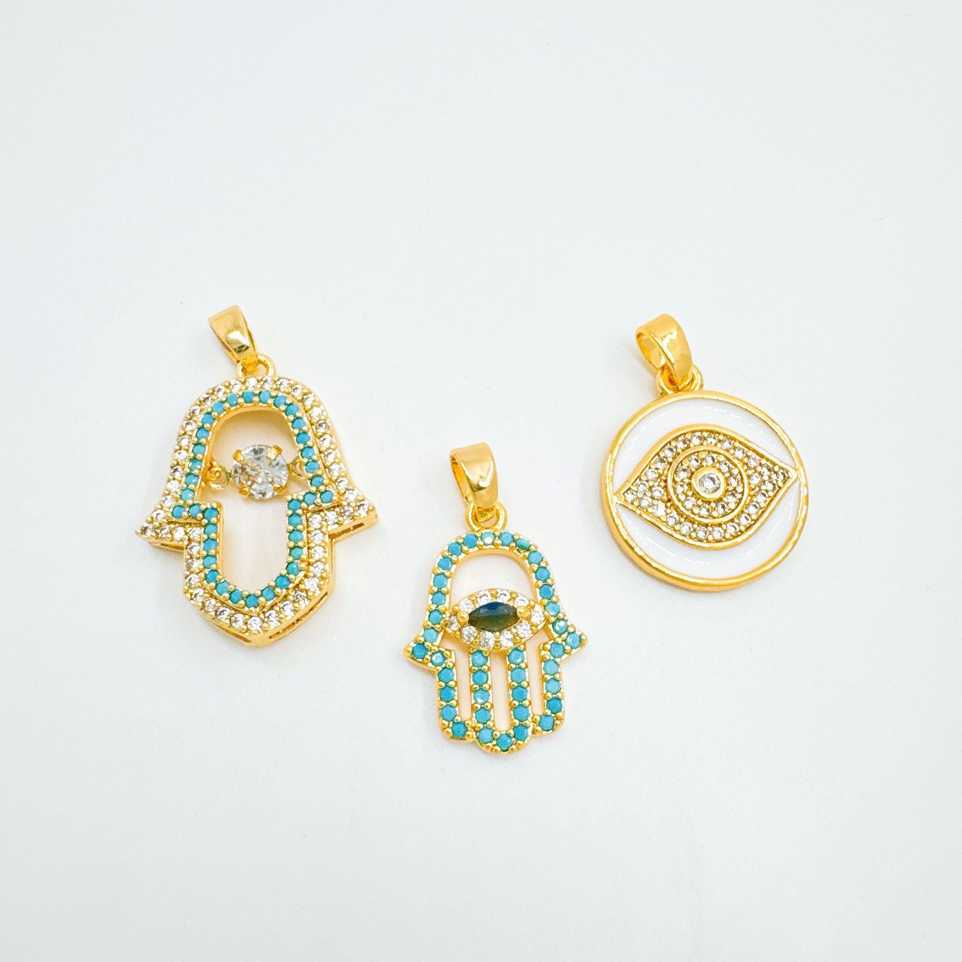 Wholesale Evil Eye Pendant Necklace Gold Plated Zircon Sweet-Cool Style Fashion Accessory