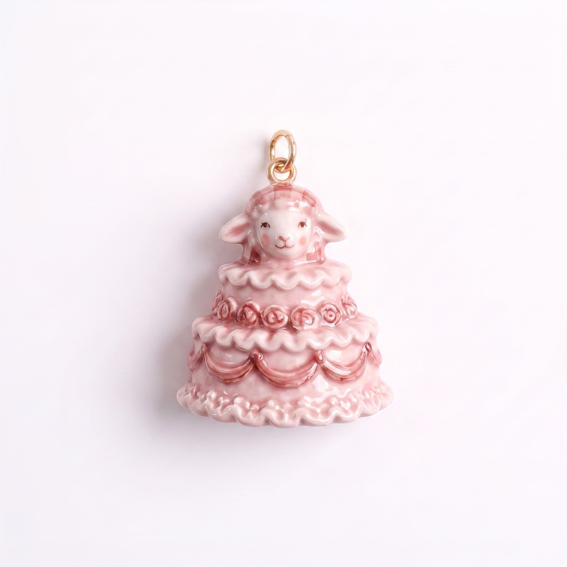 Wholesale Lolita pink checkered sheep enamel pendant,  hot air balloon teacup,  sheep DIY bracelet,  necklace,  earrings,  jewelry accessories