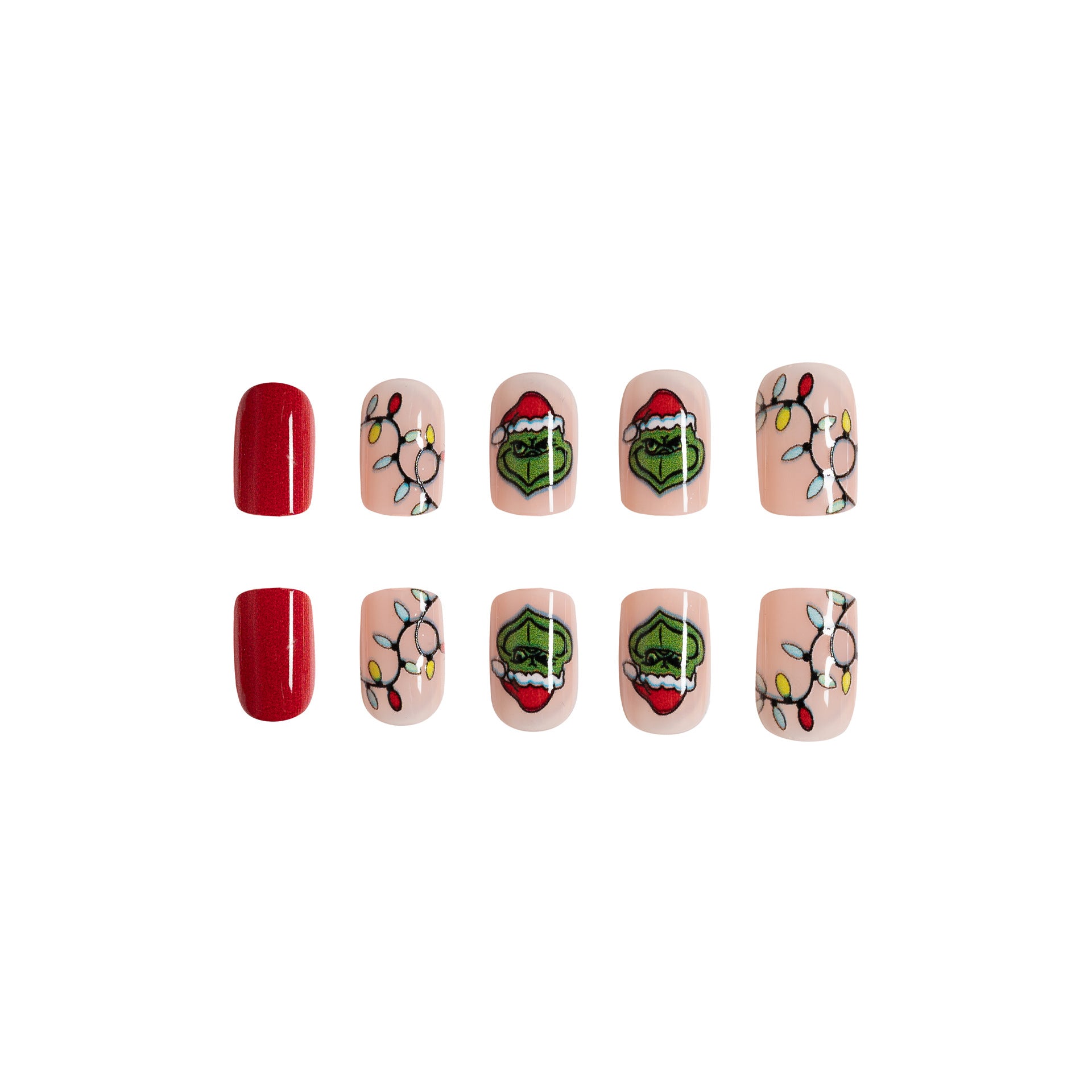 Wholesale 24 Pieces/box Christmas Lights with Manicure Press-on Nails Kits Nail Stickers ACC-NS-GuaiXL024