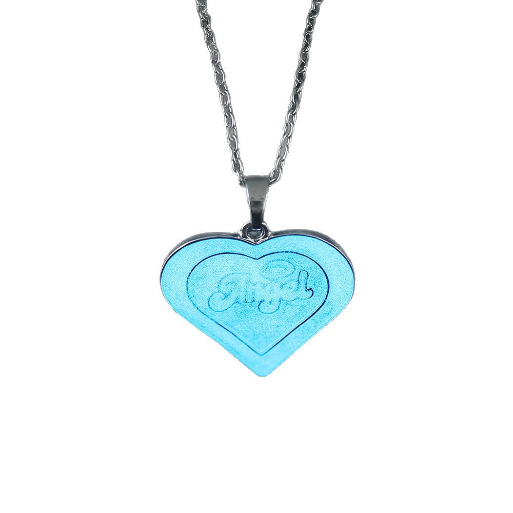 Wholesale Stainless steel  love angel luminous  pendant necklace