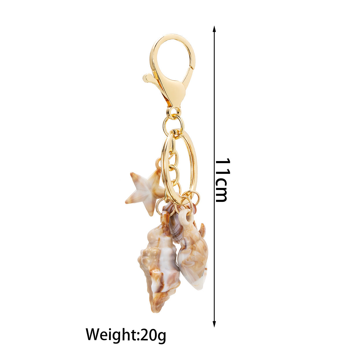 Wholesale  simulation shell conch sea star five-pointed star keychain