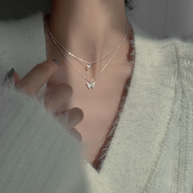 Wholesale Summer Titanium Steel Butterfly Choker Necklace