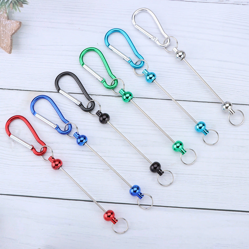 Wholesale 10pcs Beadable Keychains Carabiner D-Shaped Lock Buckle ACC-KC-JinBN001