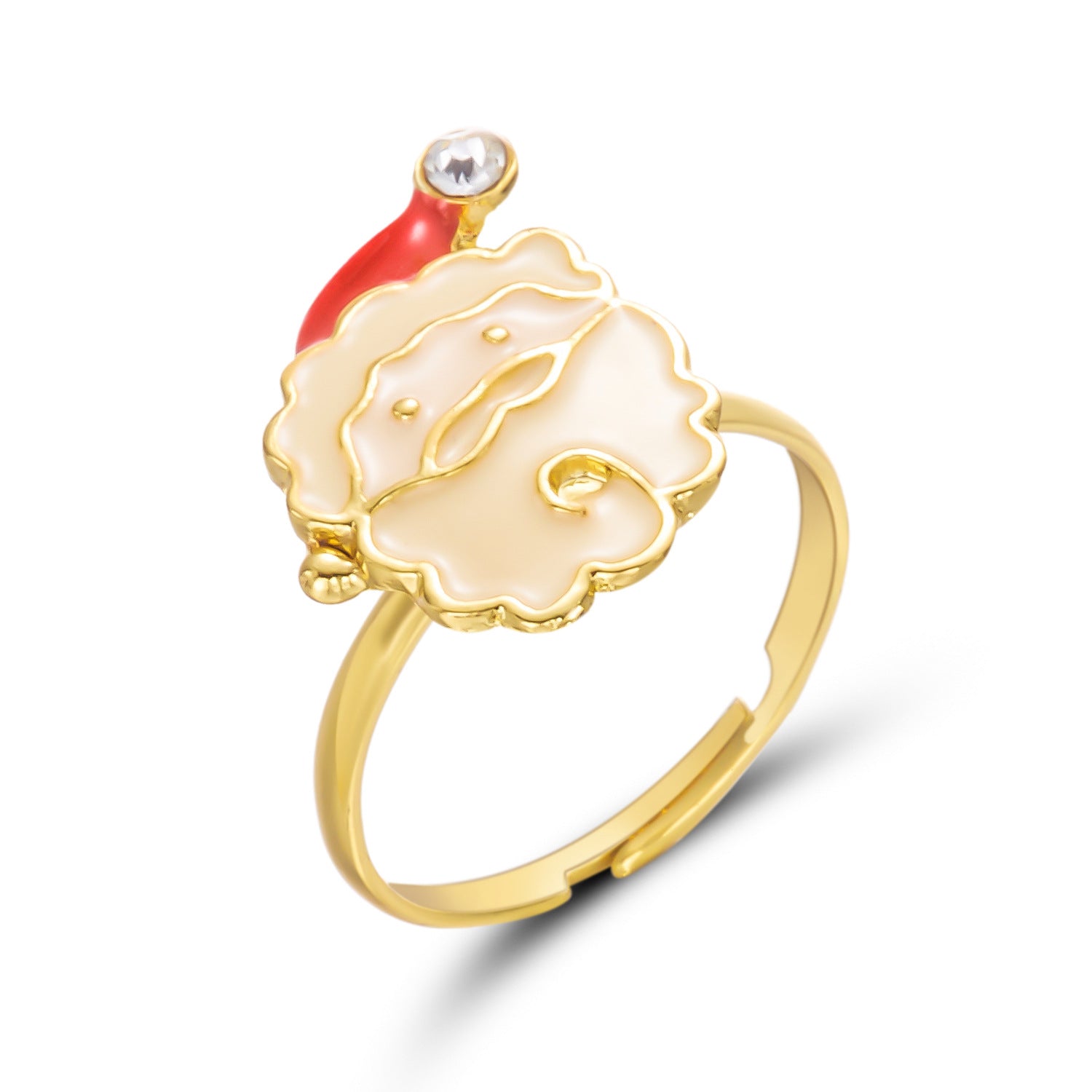 Wholesale Christmas tree  creative rhinestone painting oil ring