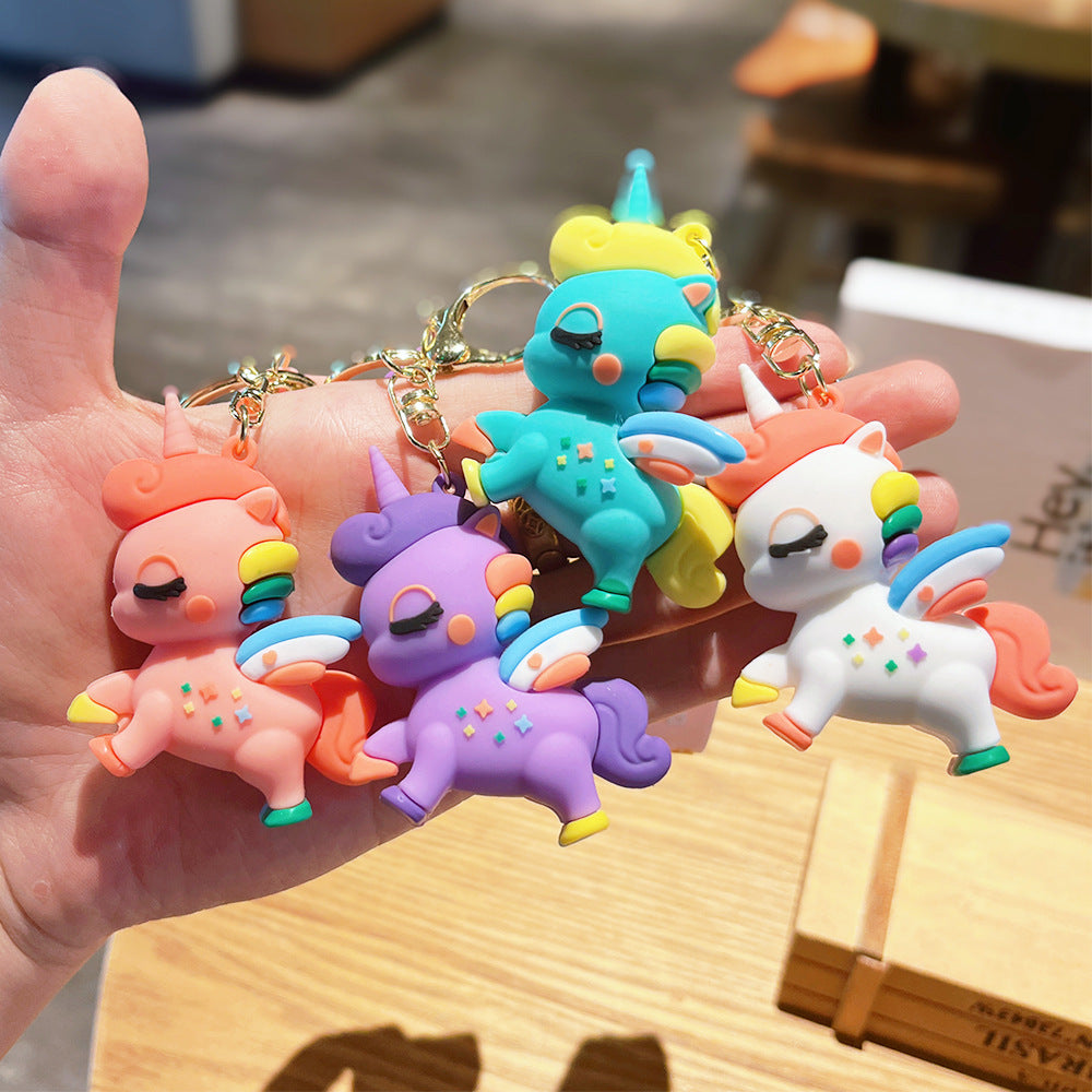 Wholesale Cartoon Cute Unicorn PVC Keychain Cute Keychain ACC-KC-ErLu012