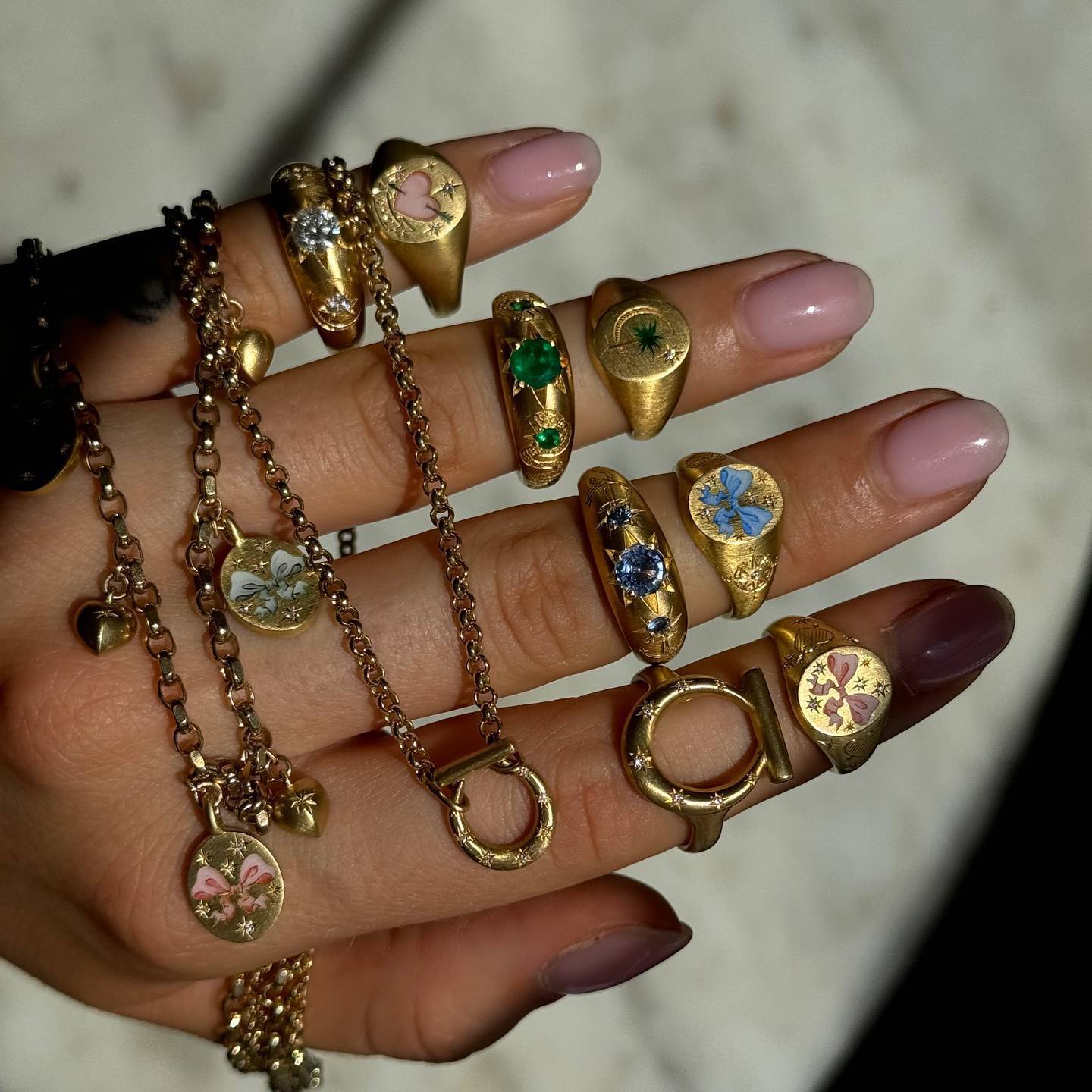 Wholesale Stainless steel adjustable vintage-style heart-shaped butterfly ring