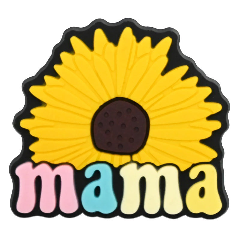 Wholesale  Random 100pcs Mother Series PVC Soft Rubber Shoe Buckle Decoration