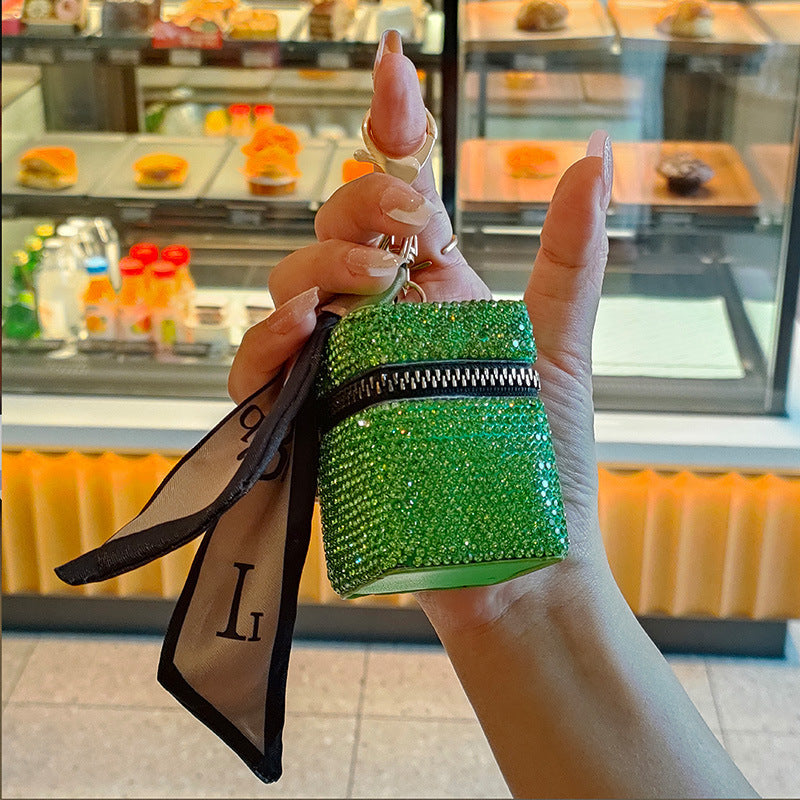 Wholesale Mini Rhinestone Earphone Bag, Zero Wallet, Light Luxury Style Keychain ACC-KC-JY001