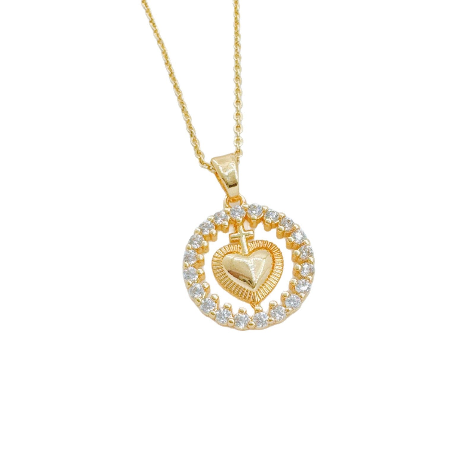 Wholesale Love Cross Pendant Necklace Copper Gold-Plated Fashion Accessory for Women Boutique Resale