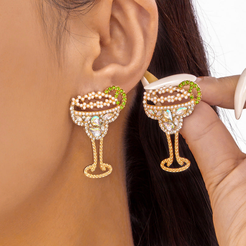 Wholesale Pearl Goblet Earrings - Electroplated Zinc Alloy Chic Jewelry Accessory for Women