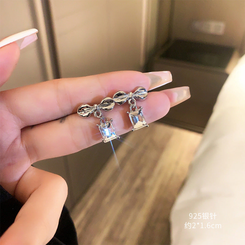 Wholesale Vintage Bow Pearl Earrings 925 Silver Needle ACC-ES-Miaosi002