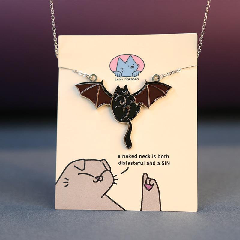 Wholesale  blue dirty cat bat baby necklace