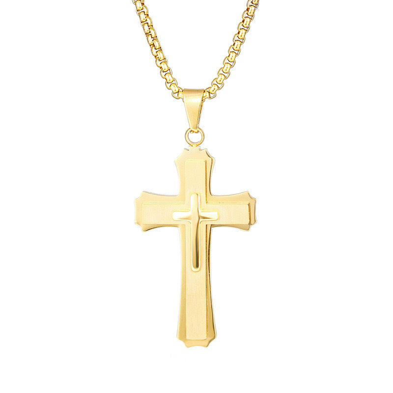 Wholesale Cross Stainless Steel Pendant Men's Necklace