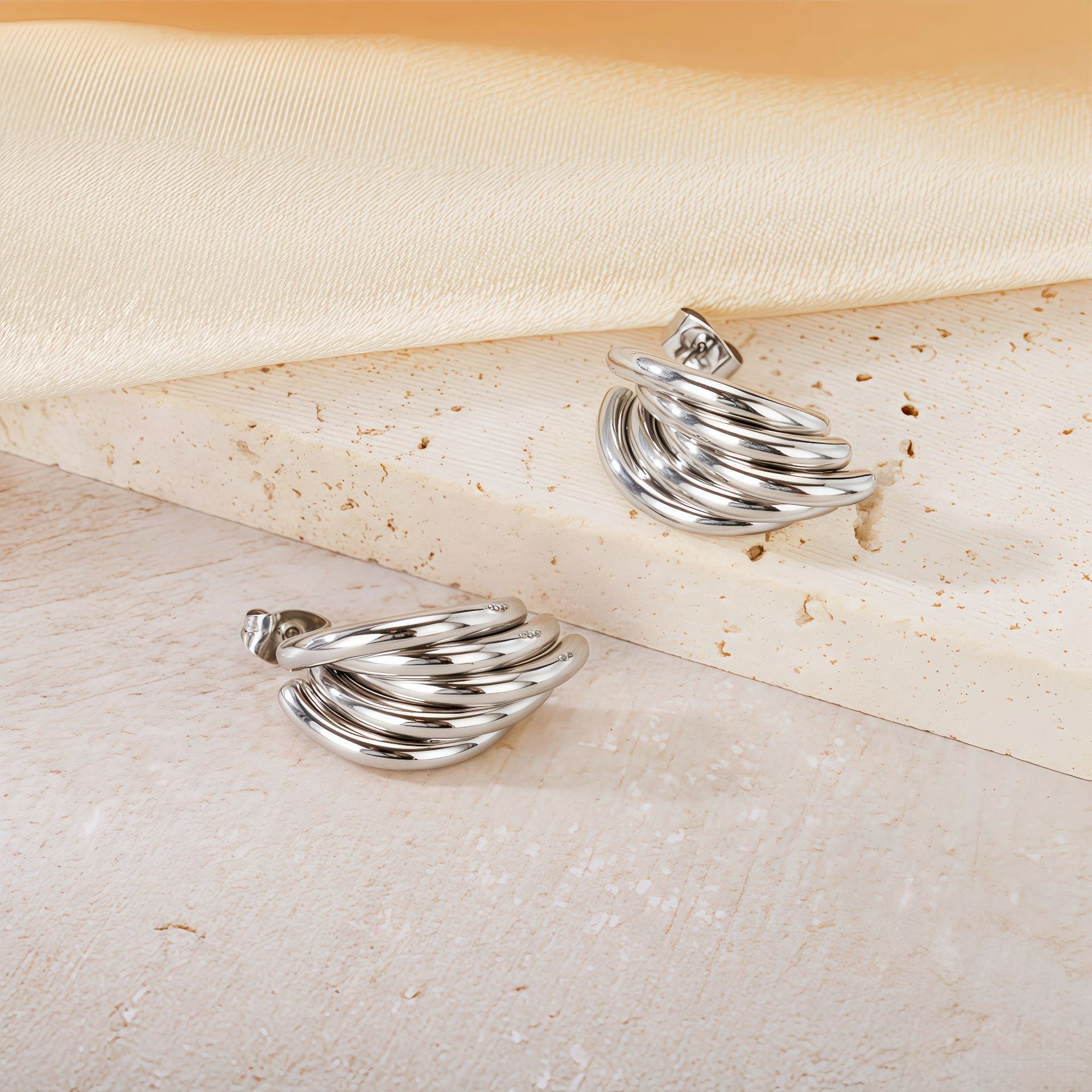 Wholesale Geometric Patchwork  Titanium Steel  Earrings