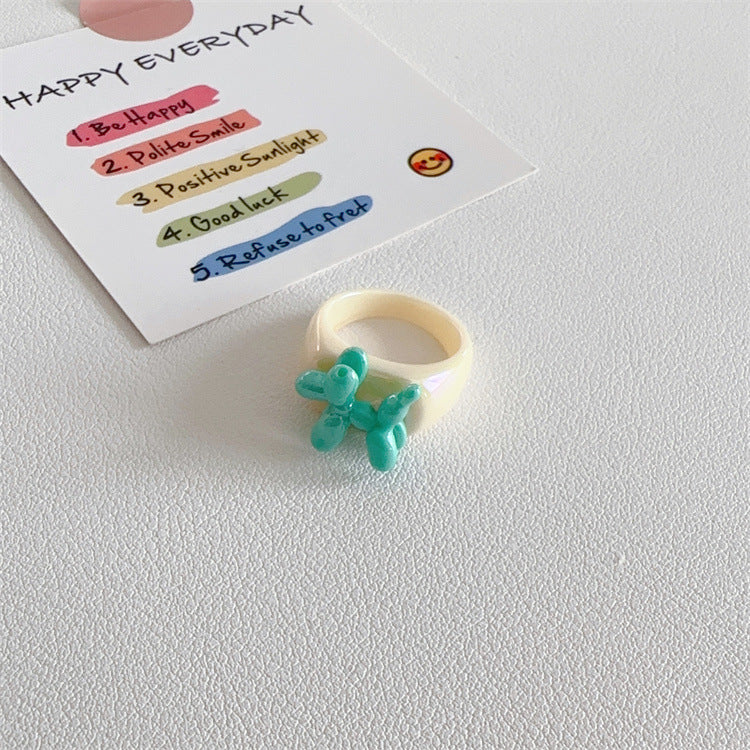 Wholesale  Acrylic Cute Sweet Smiling Cat Puppy Ring