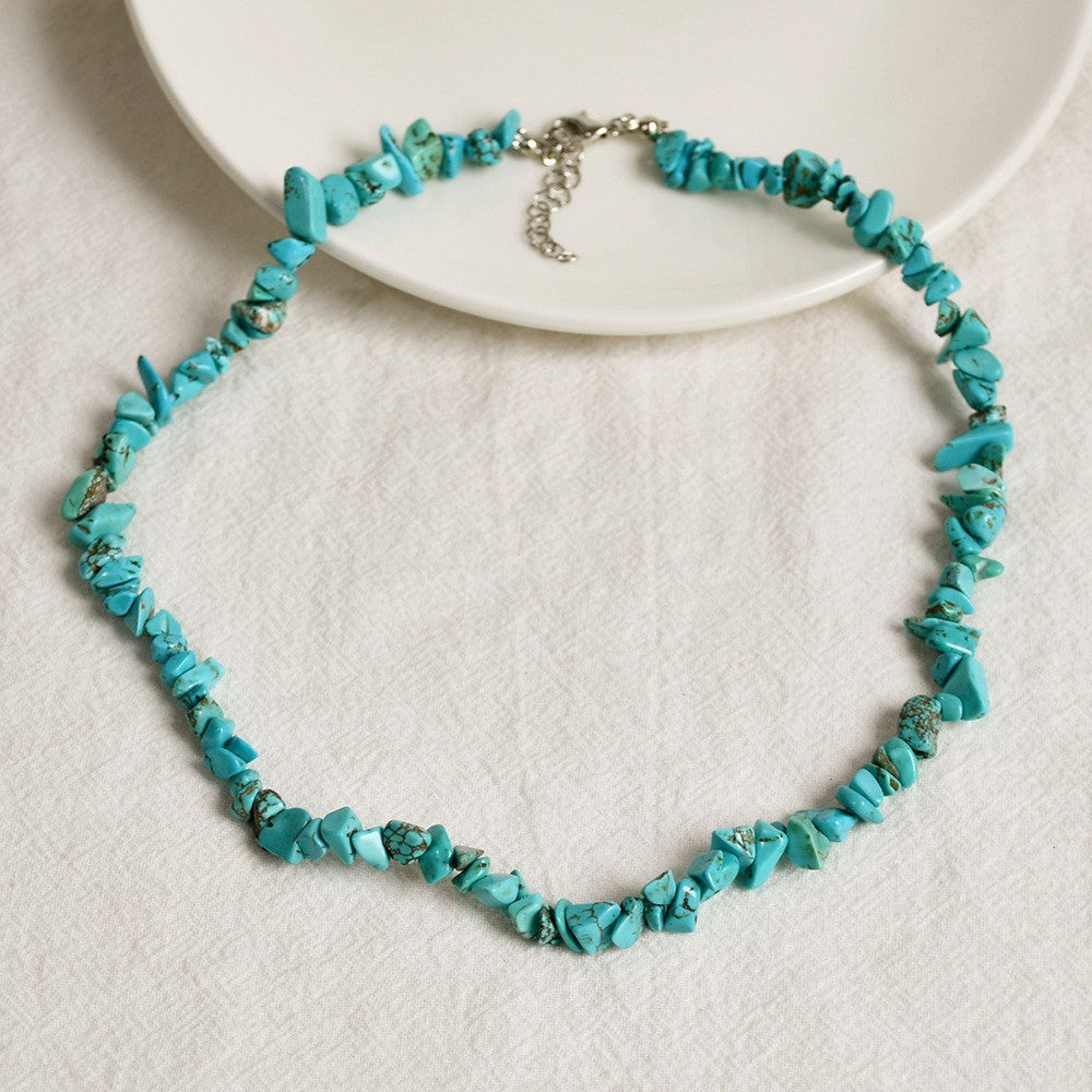Wholesale Long Ethnic Style Turquoise Beaded Sweater Chain Necklace