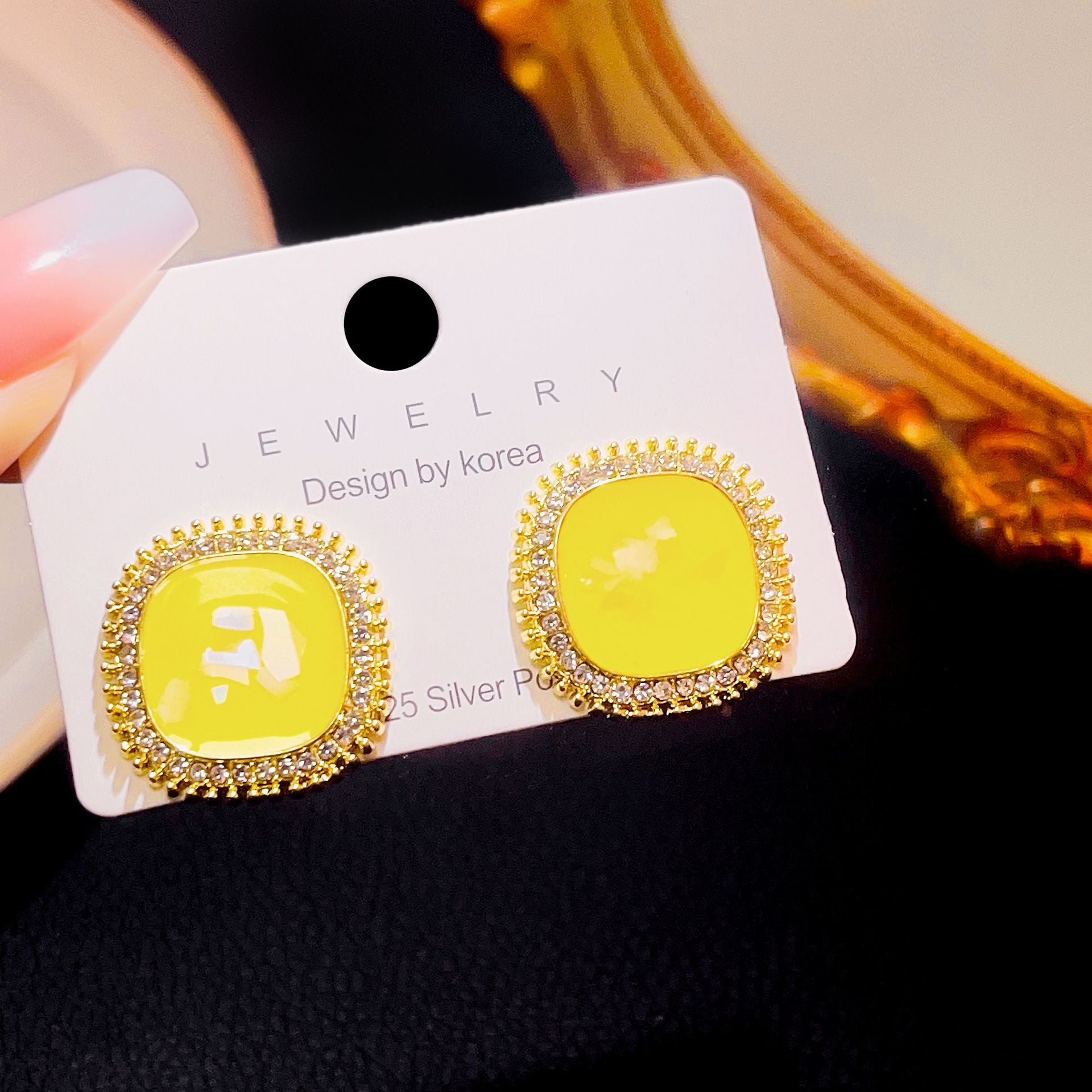 Wholesale Bow Diamond Moonstone Pearl Pendant Light Luxury Elegant Earrings