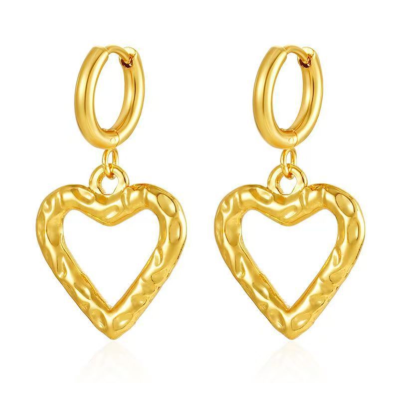 Wholesale Stainless steel heart and flower earrings