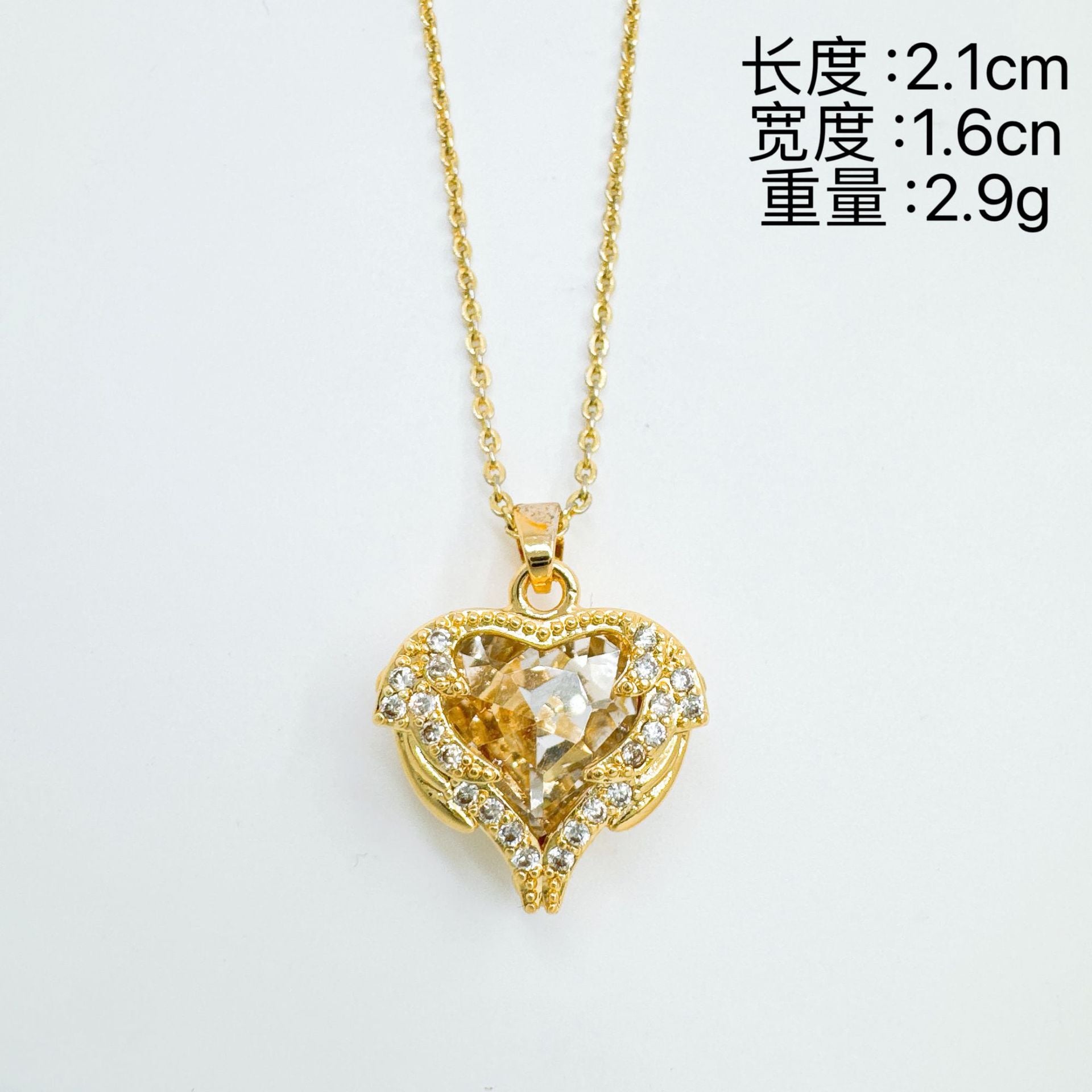 Wholesale European Style Heart Of Ocean Pendant Necklace Gold Plated Copper Zircon Women S Fashion Accessory Gift