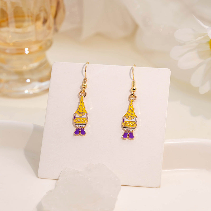 Wholesale Easter Egg Cartoon Oil Drop Earrings
