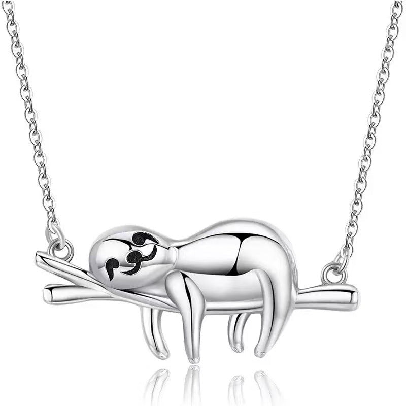 Wholesale  Cute Cartoon Little Sloth Pendant Necklace