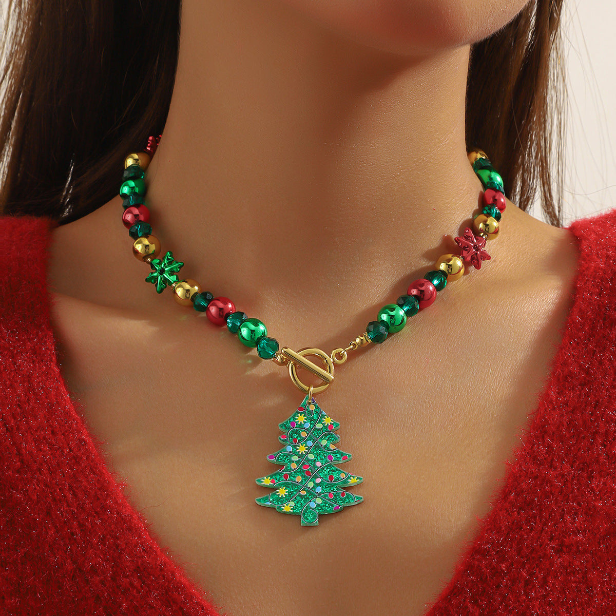 Wholesale Christmas  Colorfulful Bell Pendant Necklace