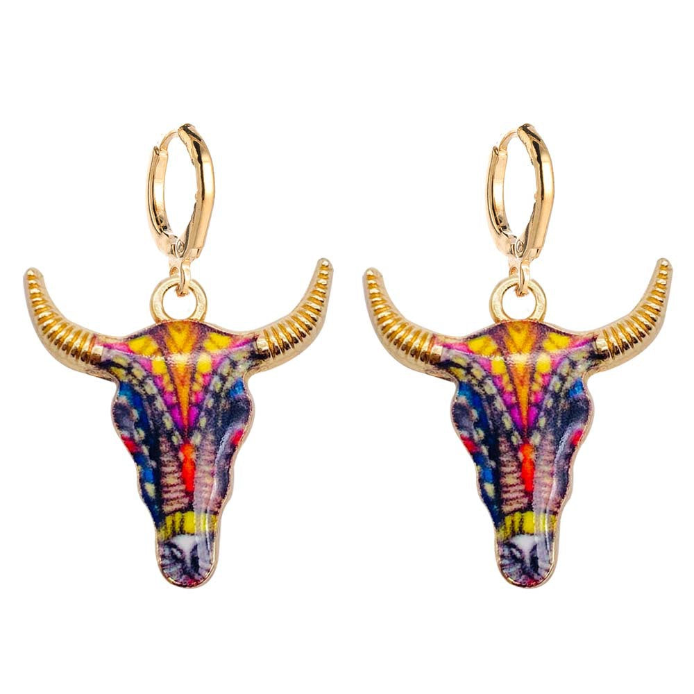 Wholesale Retro Ethnic-Style Western Cowboy Series Acrylic Earrings