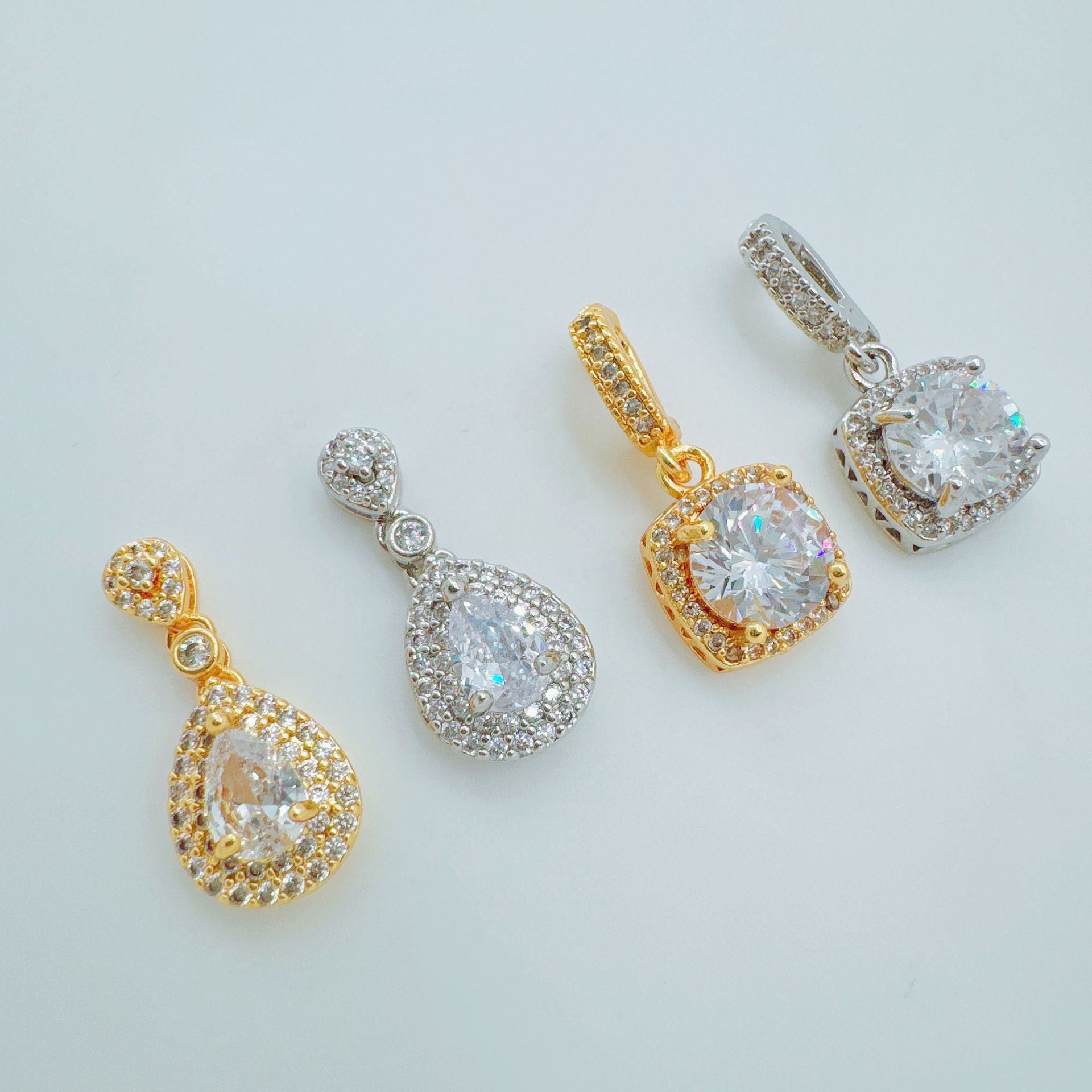 Wholesale Cubic Zirconia Gold Plated Pendant Necklace for Women Boutique Resale Jewelry Accessory