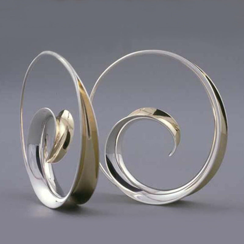 Wholesale Boutique Geometric Large Hoop Earrings Metal Plated Jewelry Accessory