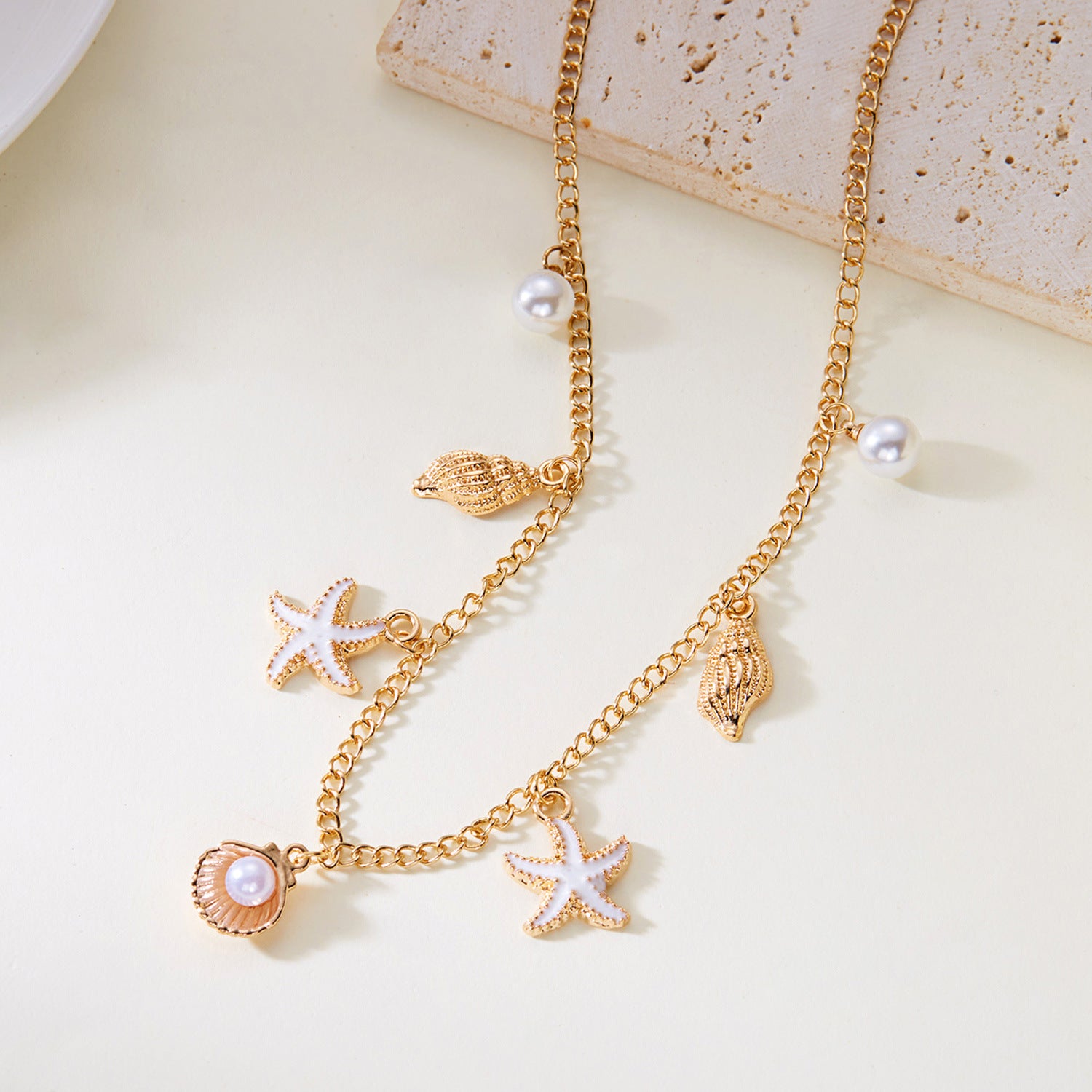 Wholesale Shell Conch Shell Turtle Tassel Pendant Necklace