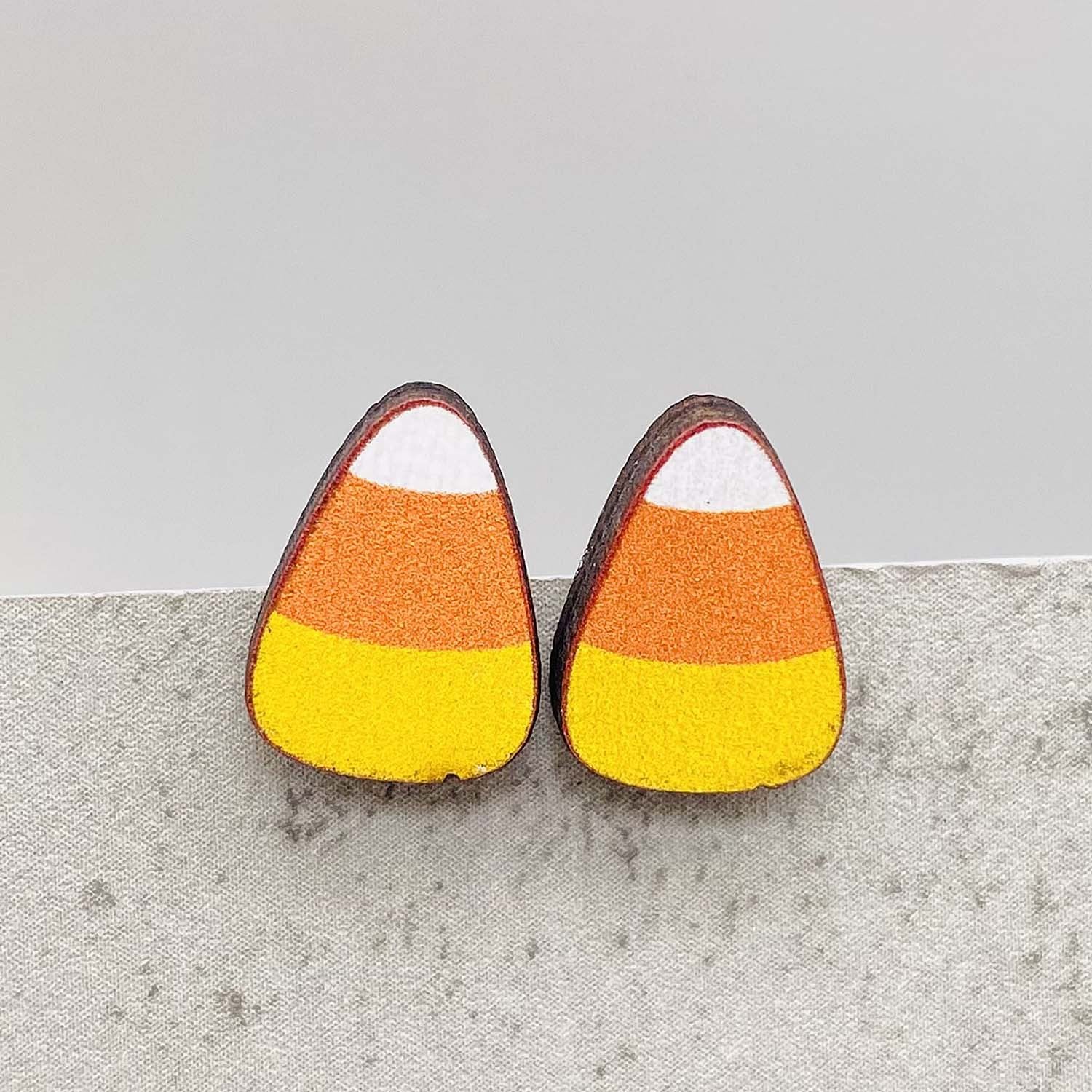 Pendientes de madera enano de calabaza de calabaza de calabaza de hojas de maple al por mayor de Acción de Gracias