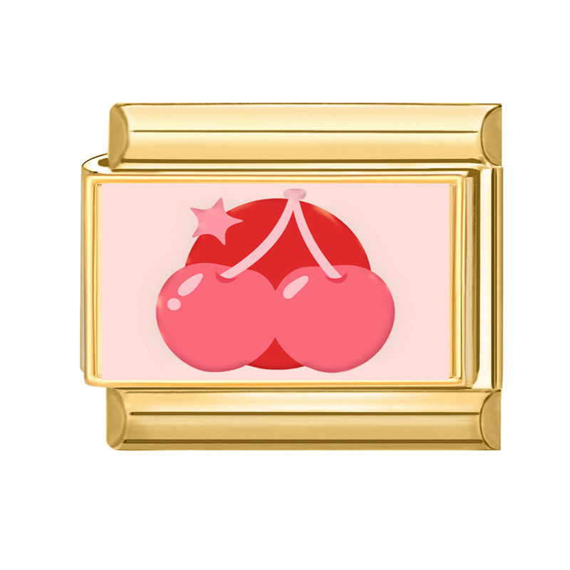 Wholesale Italian Charm Bracelet 9mm DIY Splicing Rose Pink Series Stainless Steel Composable Bracelet