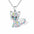 Wholesale  cute color cat diamond pendant simple jewelry  necklace