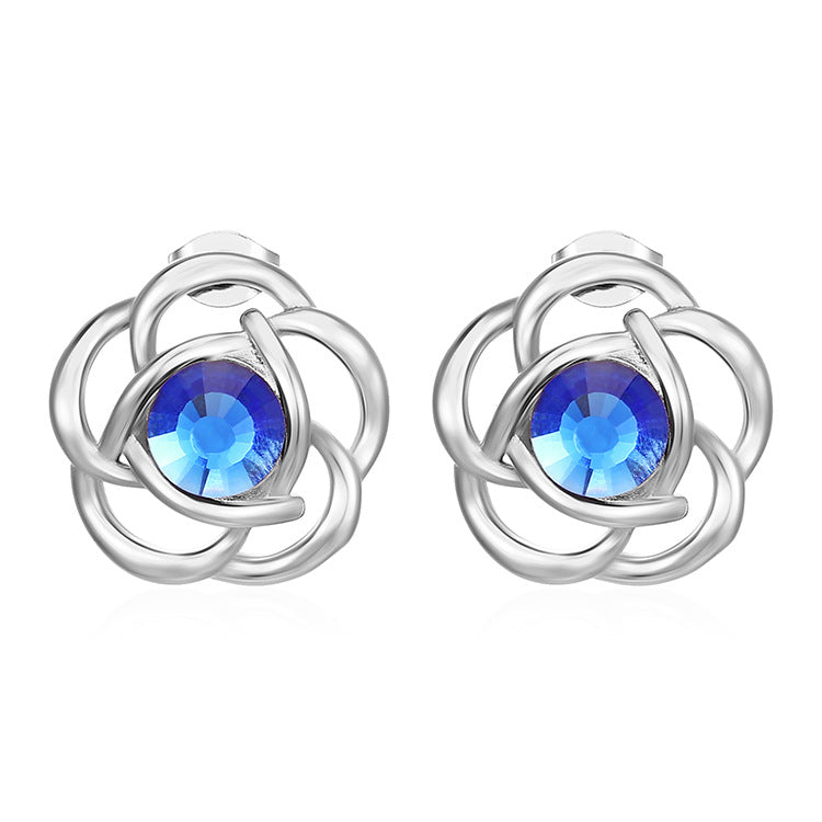 Wholesale Stainless Steel Diamond Earrings European American Style Fashion Accessory for Women