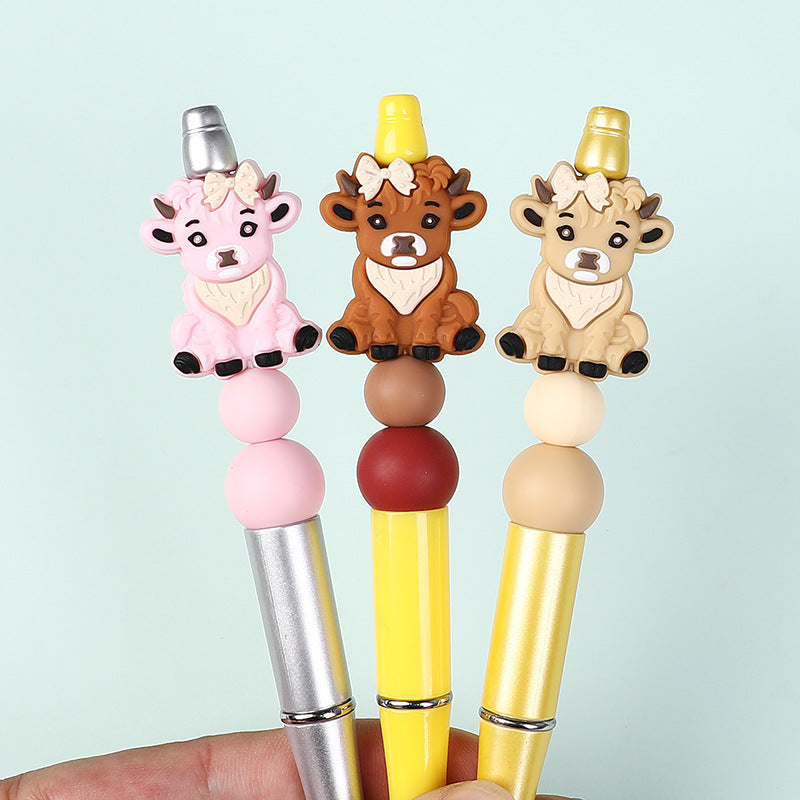 Wholesale 20pcs Cartoon Highland Cattle Focal Beads DIY Bead Accessories