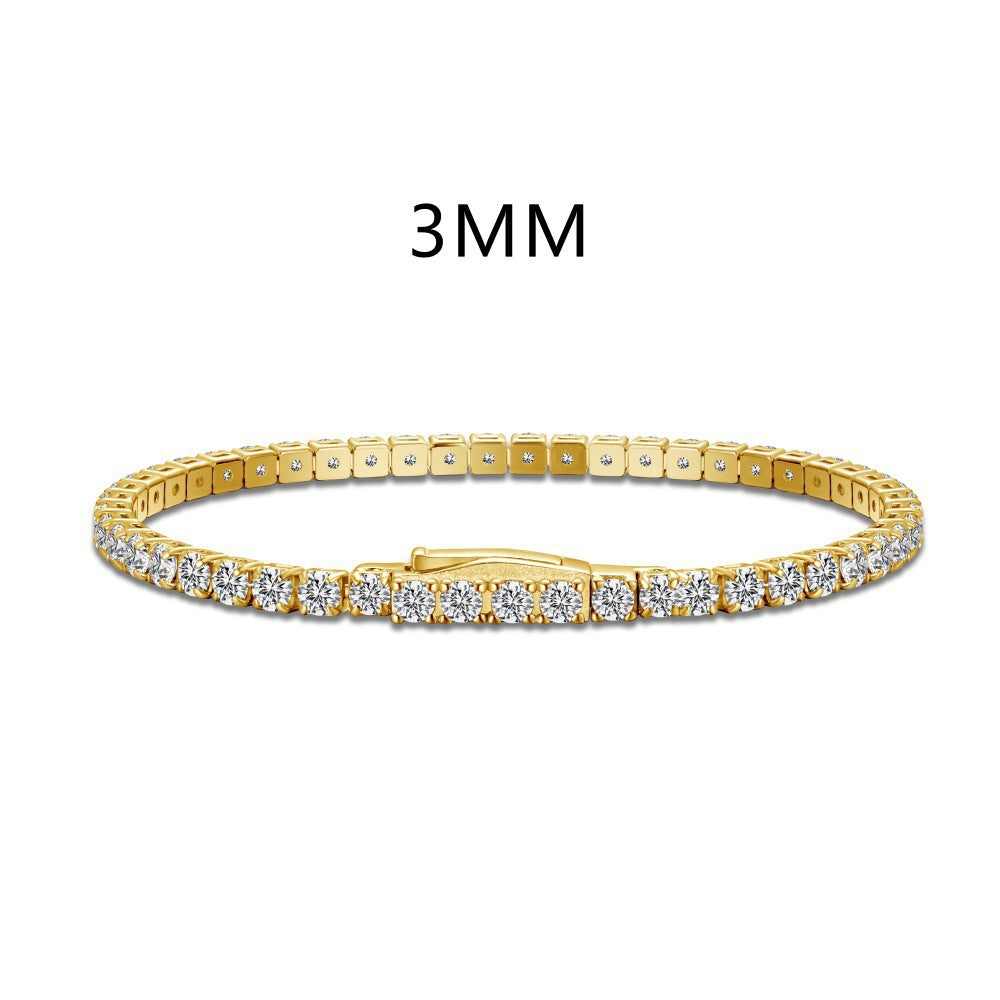 Wholesale 925 Sterling Silver Tennis Bracelet For Women Platinum Color Single Row Stone Clasp Everyday Jewelry Accessory