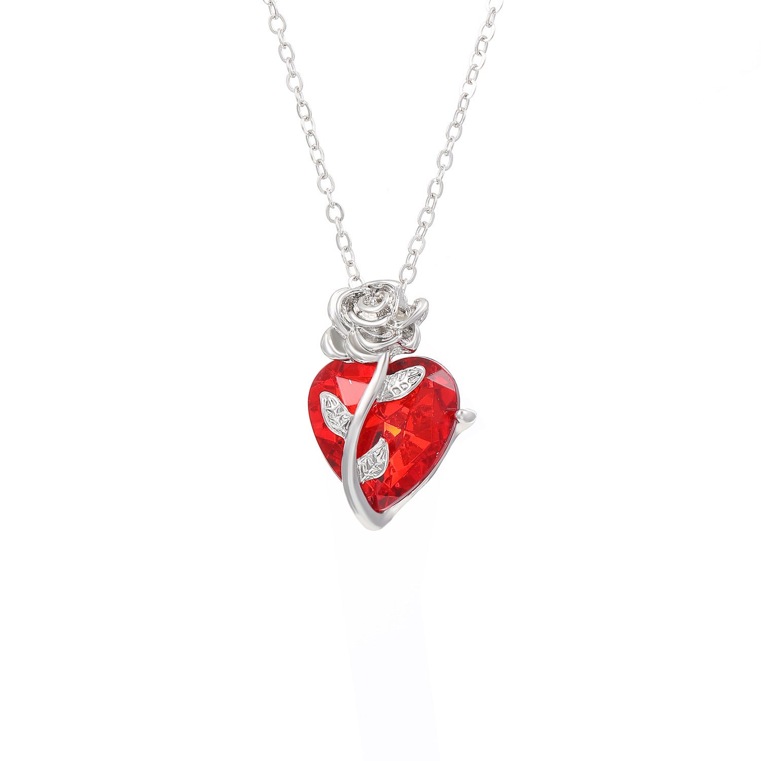 Wholesale Love Rose Gothic Flower Heart Shape Valentine's Day Necklace