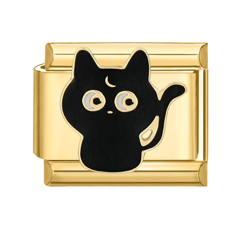 Pulsera de encanto italiano al por mayor de 9 mm empalmado lindo colgante creativo colgante de acero inoxidable brazalete compuesto por acero inoxidable