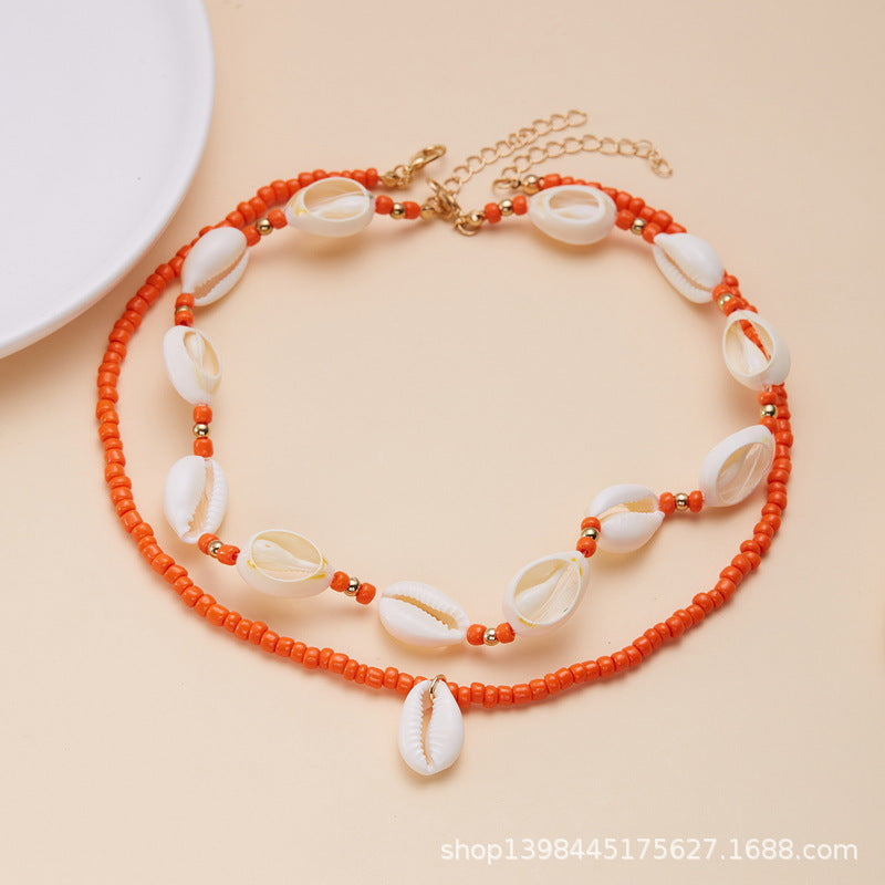 Wholesale Bohemian style stacked beach necklace