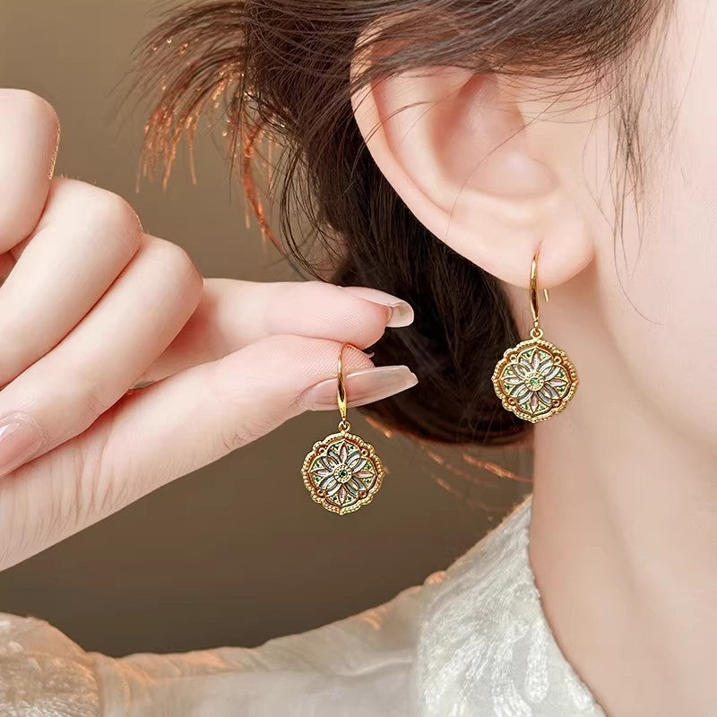Wholesale Flower Earrings  Light Luxury  Tassel Elegant Earrings
