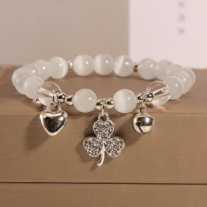 Wholesale Handmade Glass Beaded Bracelet Set With Clover Rabbit Design Women S Casual Fashion Accessory Gift
