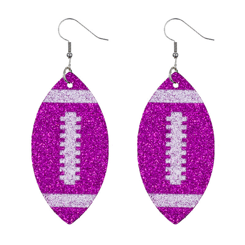 Wholesale  Creative Rugby Sequin Earrings